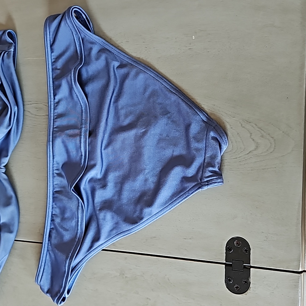 Victoria's Secret Bandeau Bikini Dusty Blue with Gold-Tone Accent - Picture 4 of 8